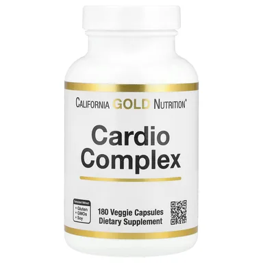Фото товара: Коэнзим Q10 California Gold Nutrition Cardio Complex with CardioAmino Blend CardioPhyto Blend and, 180 растительных капсул