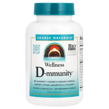 Витамин D Source Naturals, 60 вегетарианских капсул