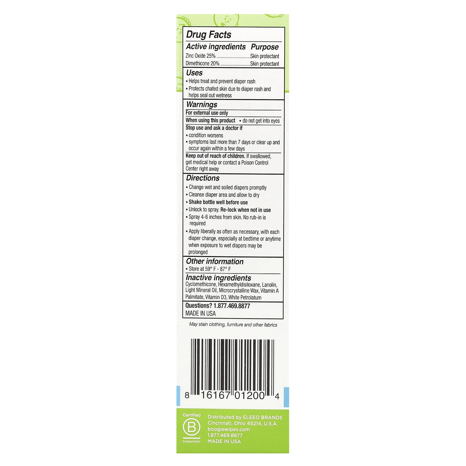 Спрей Boogie Wipes No-Rub Diaper Rash, 49 мл — фото 3
