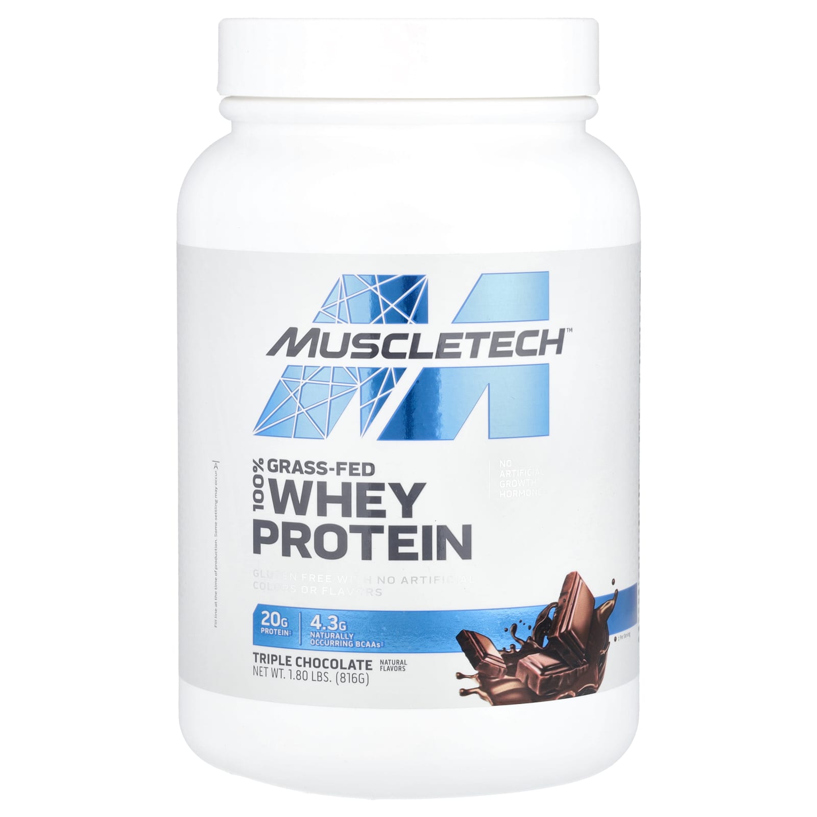 Сывороточный протеин MuscleTech 100% Grass-Fed, вкус Triple Chocolate, 816 г