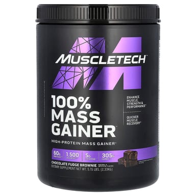 Гейнер MuscleTech 100%™, вкус Chocolate Fudge Brownie, 2.33 кг