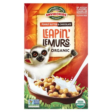 Арахисовая паста Nature's Path EnviroKidz Organic Leapin' Lemurs® Cereal & Chocolate, 284 г