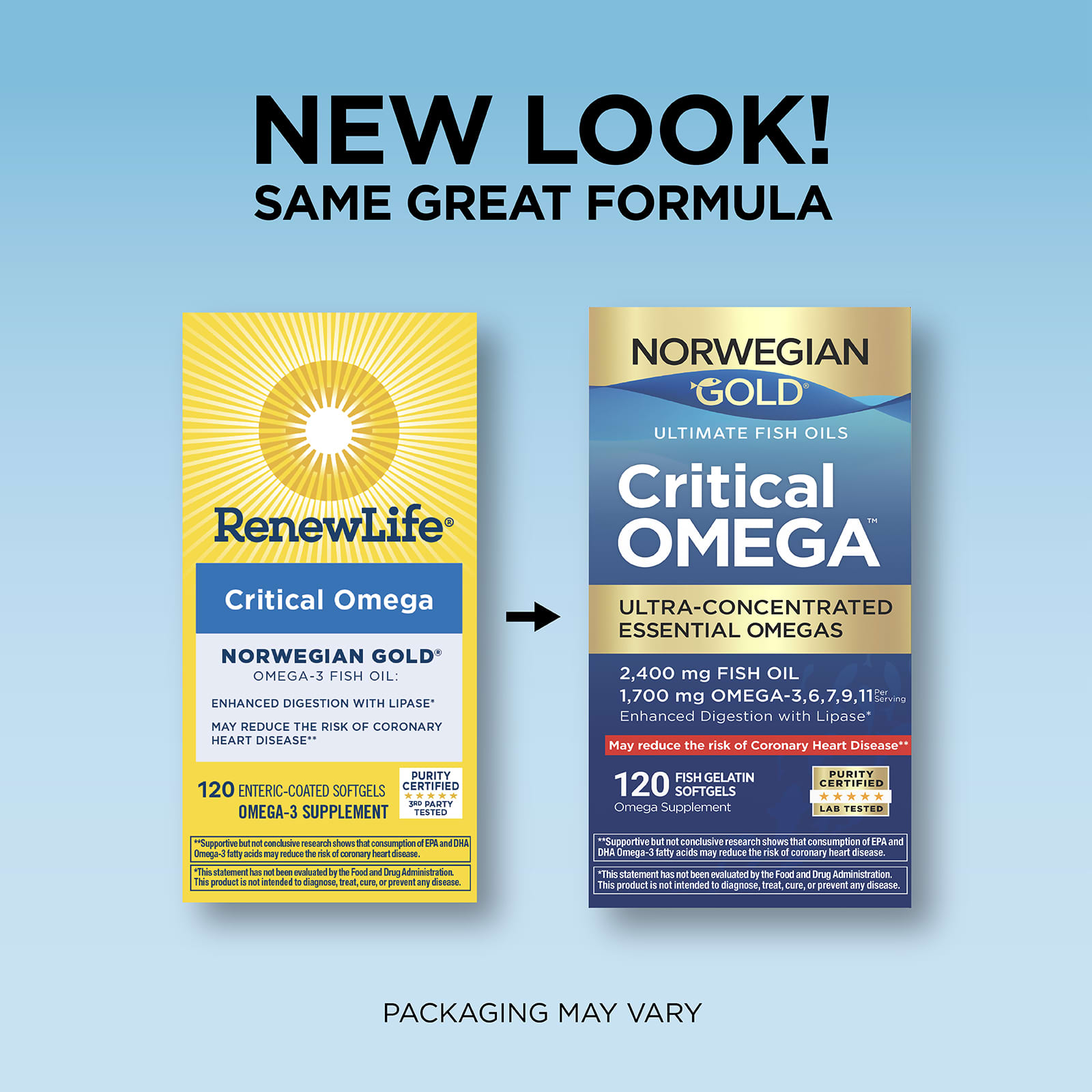 Омега-3 Norwegian Gold Renew Life Norwegian Gold® Critical Omega™ Ultimate Fish Oils 120, мягкие капсулы — фото 4