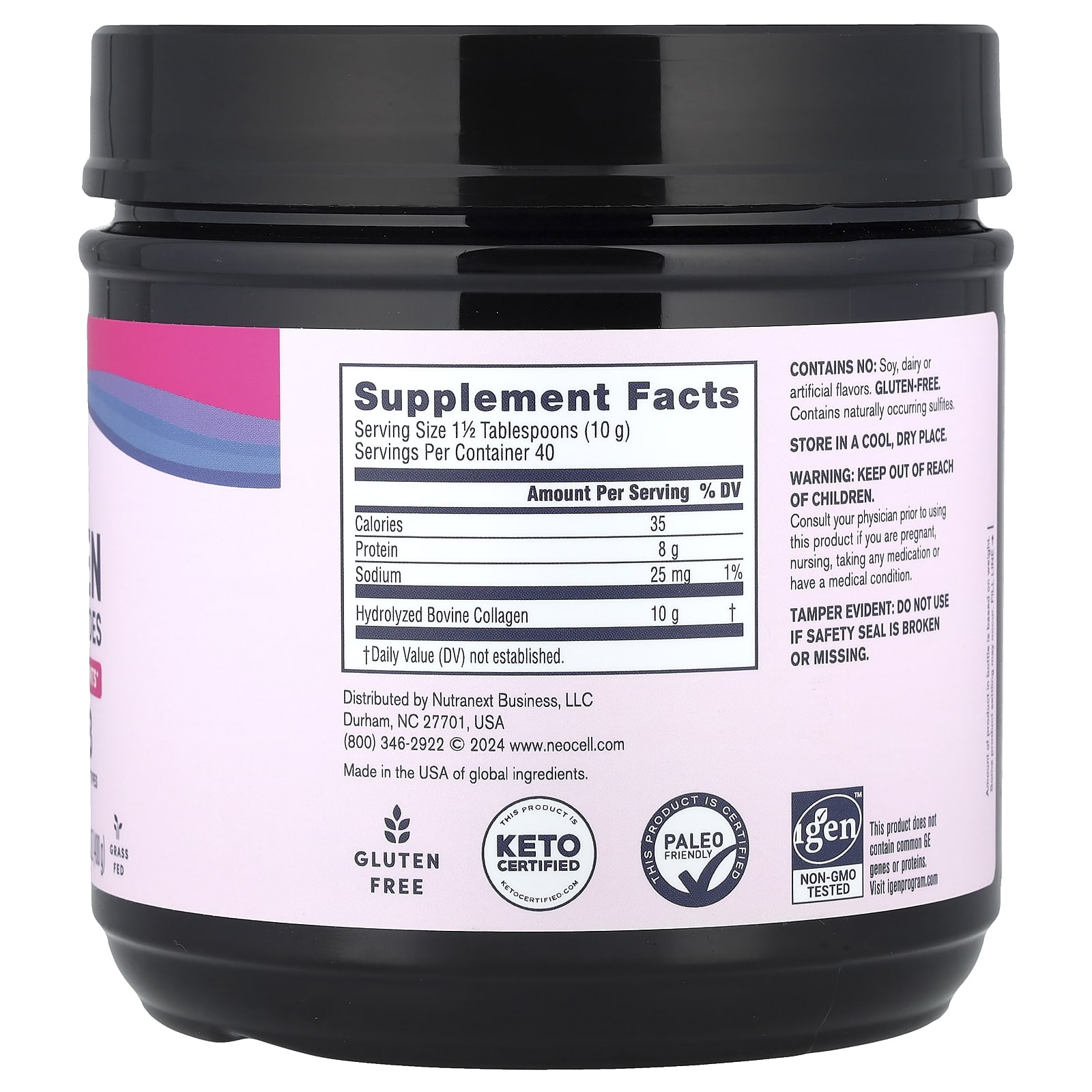 Коллаген NeoCell Super Peptides, без вкуса, 400 г — фото 2
