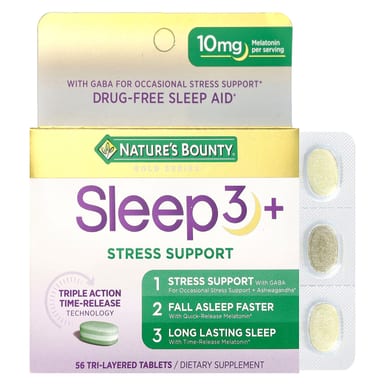 Комплекс для поддержки при стрессе Nature's Bounty Sleep 3 56 Tri-Layered Tablets, таблетки