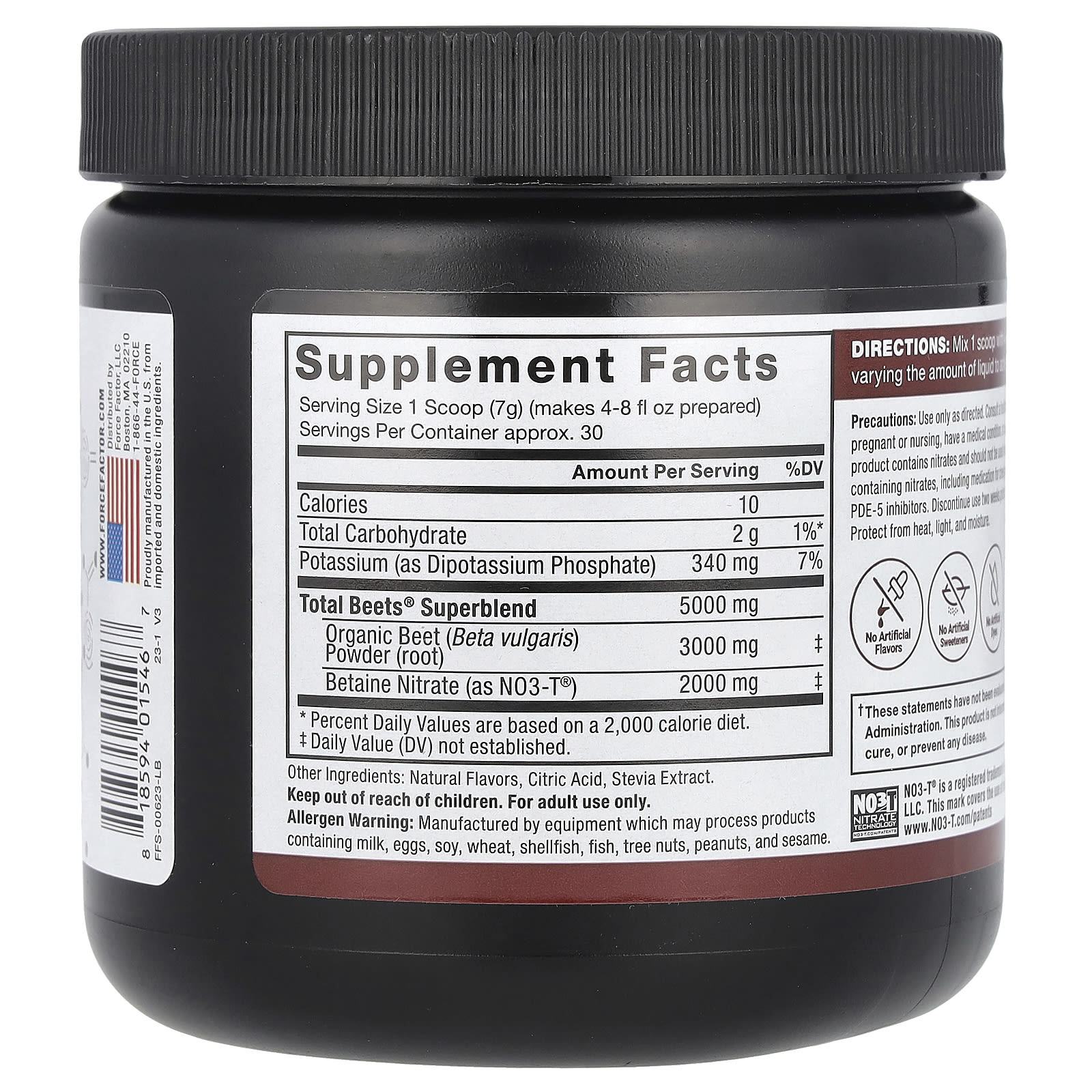 Гранат Force Factor Total Beets® Original Drink Powder, вкус Pomegranate Berry, 210 г, порошок — фото 2