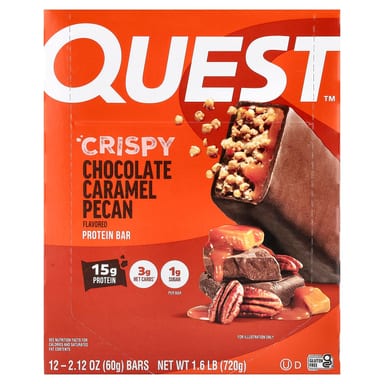 Протеиновый батончик Quest Nutrition, вкус Crispy Chocolate Caramel Pecan, 60 г, 12 шт.