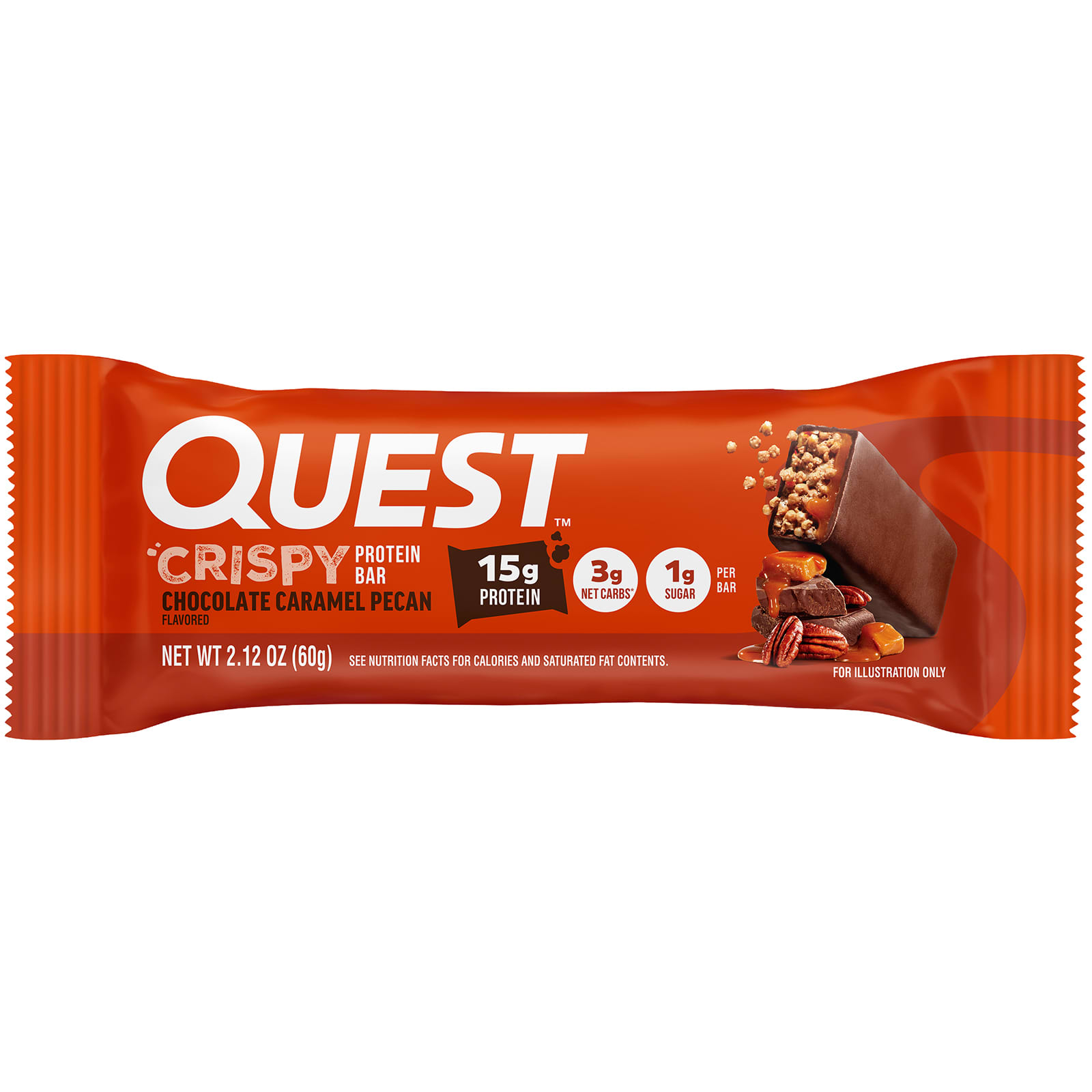 Протеиновый батончик Quest Nutrition, вкус Crispy Chocolate Caramel Pecan, 60 г, 12 шт. — фото 3