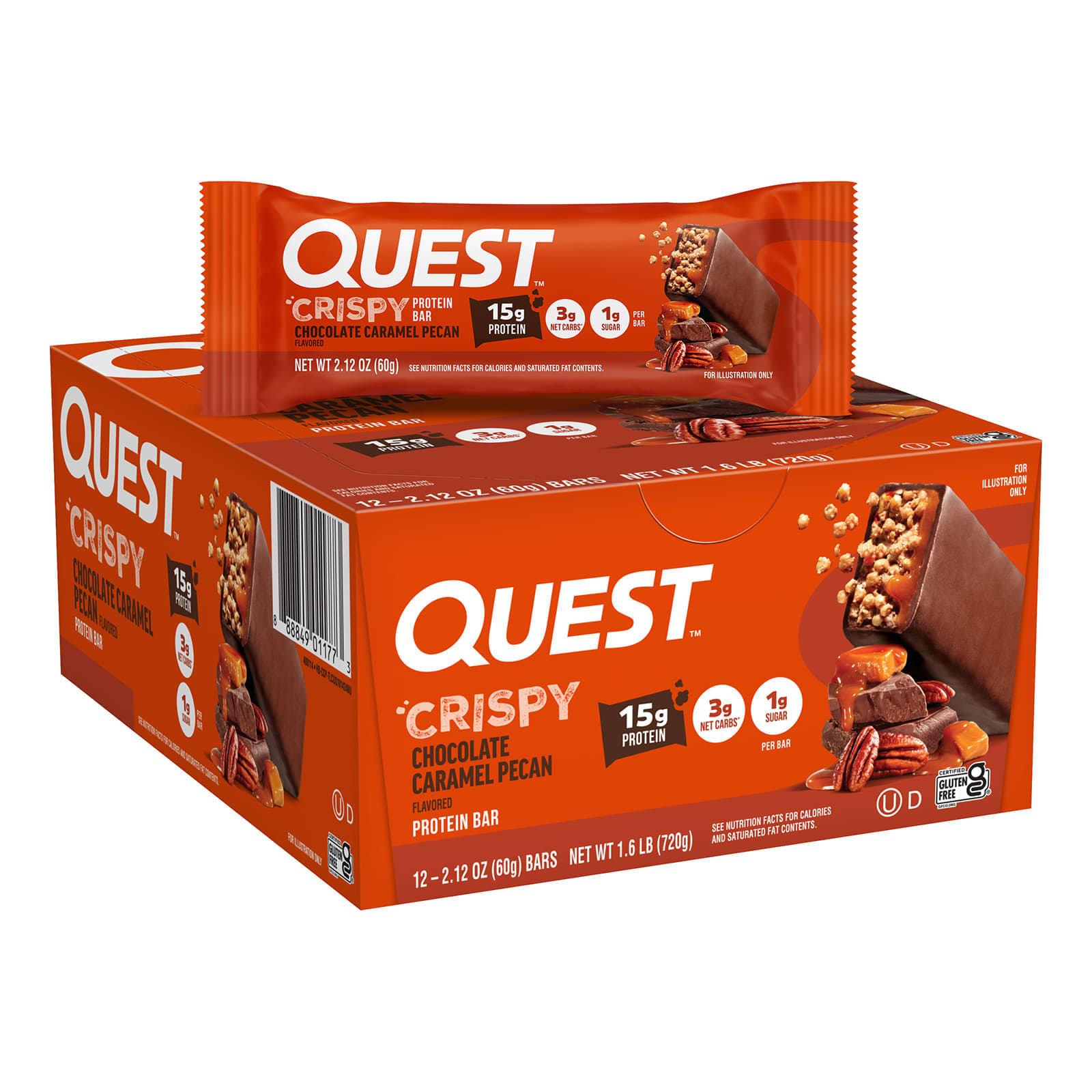 Протеиновый батончик Quest Nutrition, вкус Crispy Chocolate Caramel Pecan, 60 г, 12 шт. — фото 4