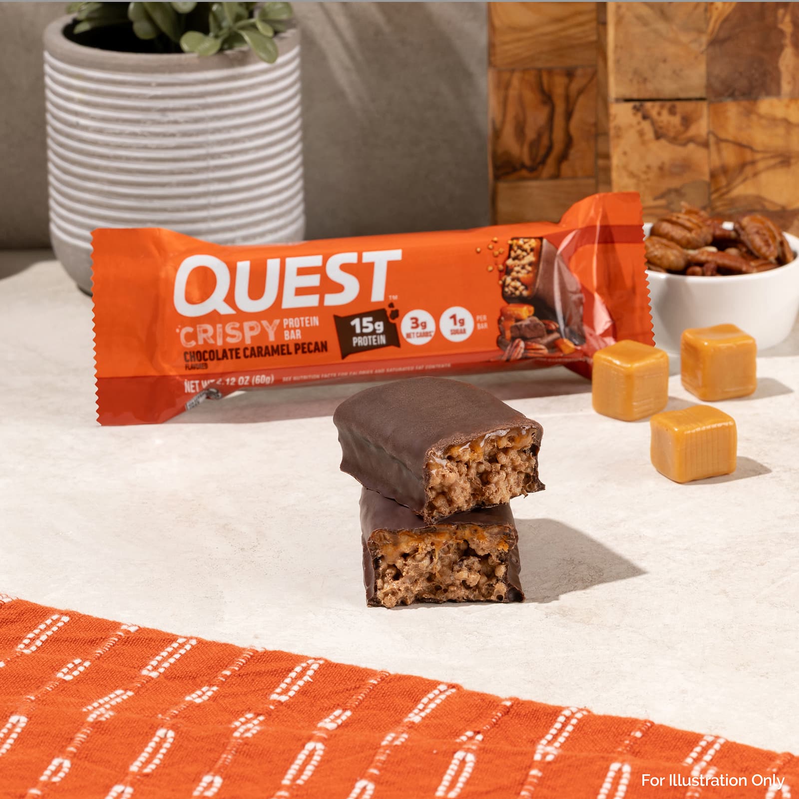 Протеиновый батончик Quest Nutrition, вкус Crispy Chocolate Caramel Pecan, 60 г, 12 шт. — фото 6