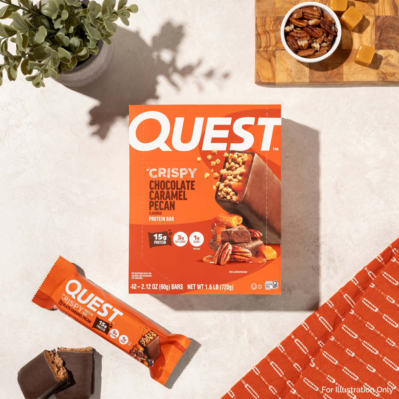 Протеиновый батончик Quest Nutrition, вкус Crispy Chocolate Caramel Pecan, 60 г, 12 шт. — фото 7