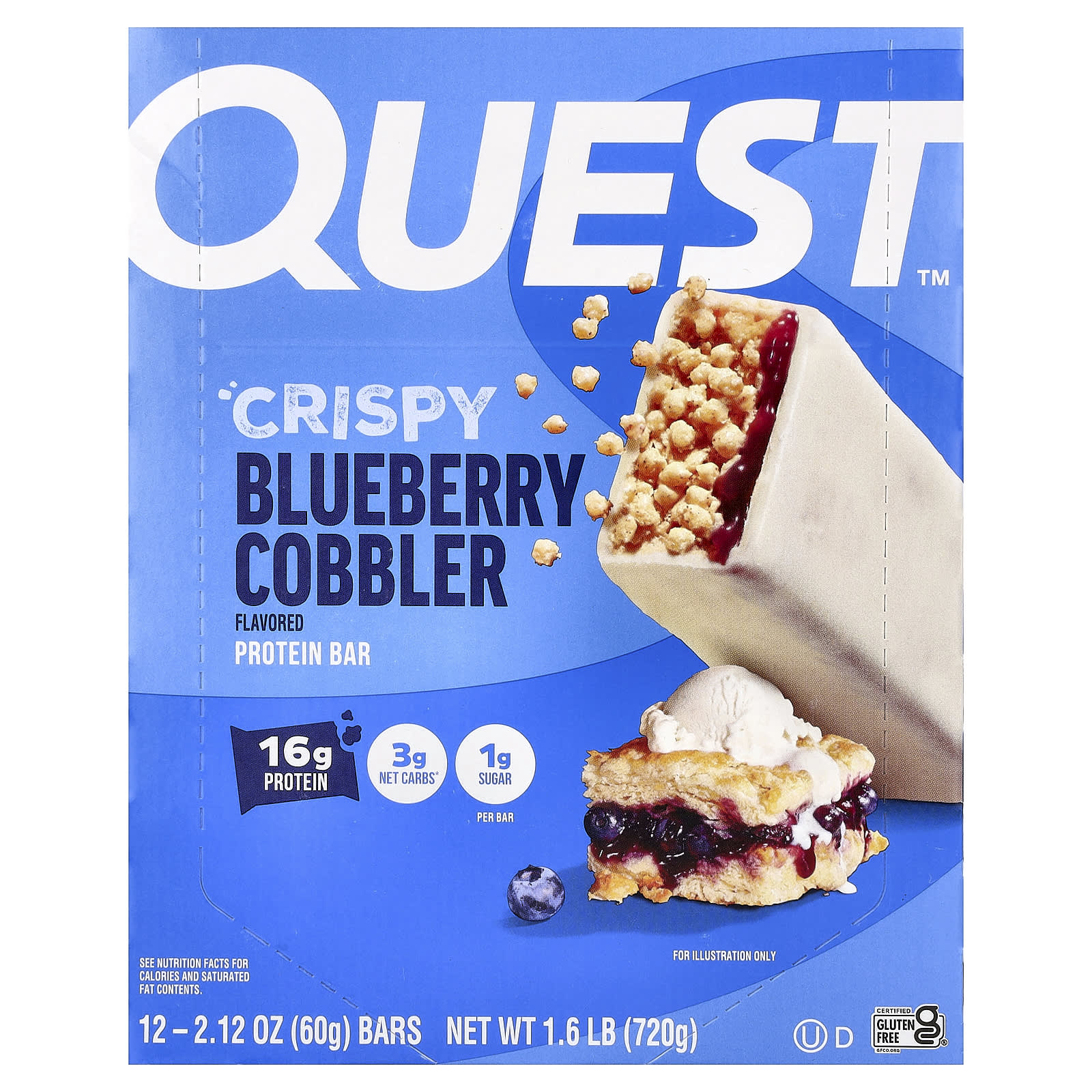 Протеиновый батончик Quest Nutrition, вкус Crispy Blueberry Cobbler, 60 г, 12 шт. — фото 6