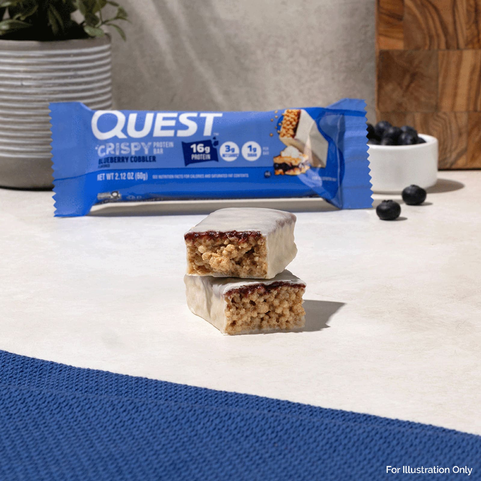 Протеиновый батончик Quest Nutrition, вкус Crispy Blueberry Cobbler, 60 г, 12 шт. — фото 3