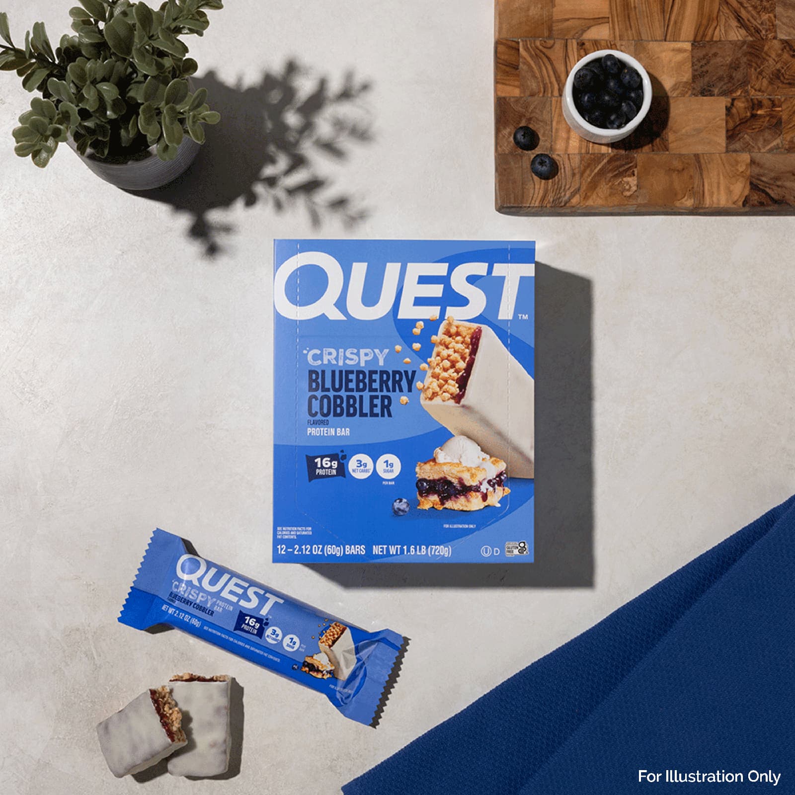 Протеиновый батончик Quest Nutrition, вкус Crispy Blueberry Cobbler, 60 г, 12 шт. — фото 4