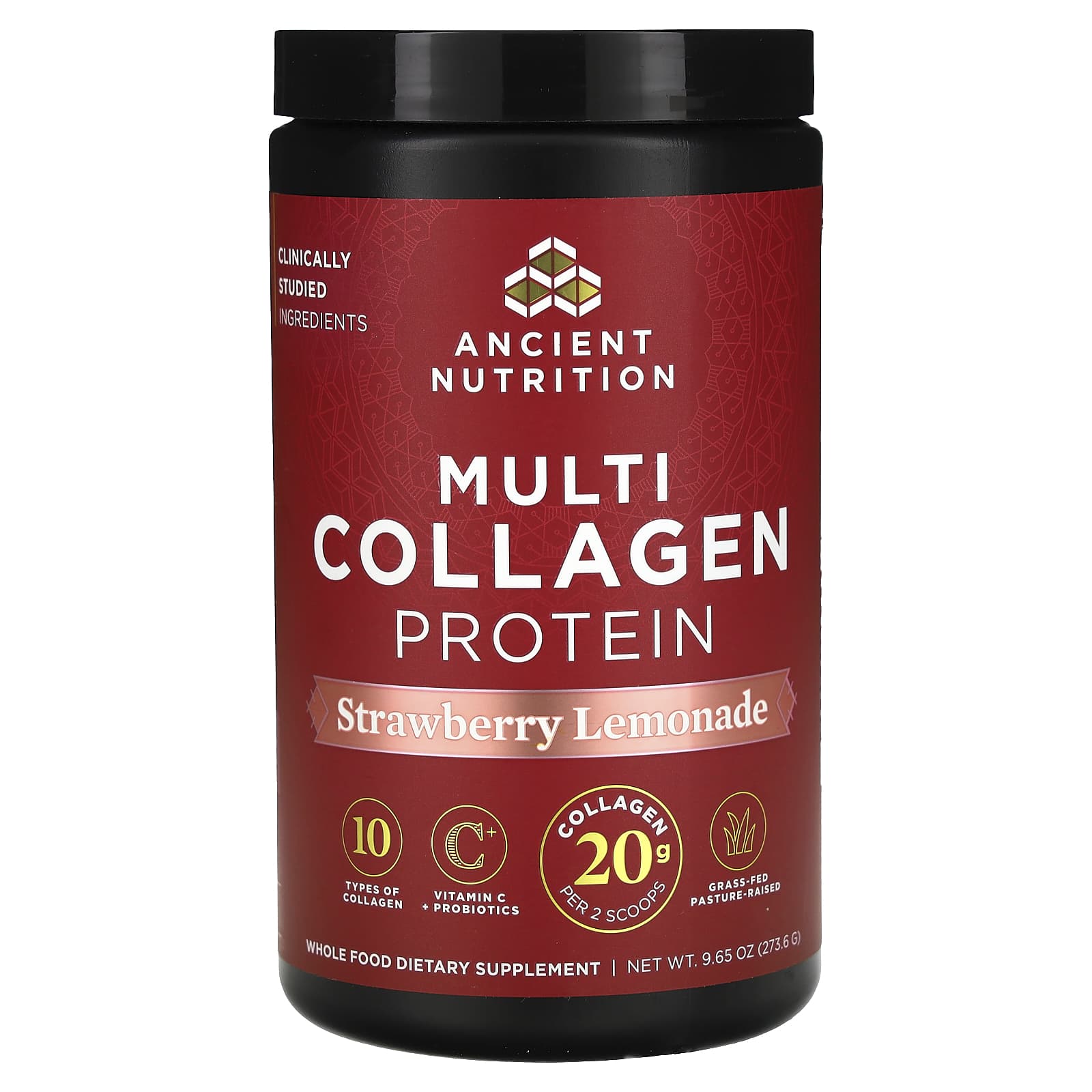 Коллагеновый протеин Ancient Nutrition Multi, вкус Strawberry Lemonade, 273.6 г