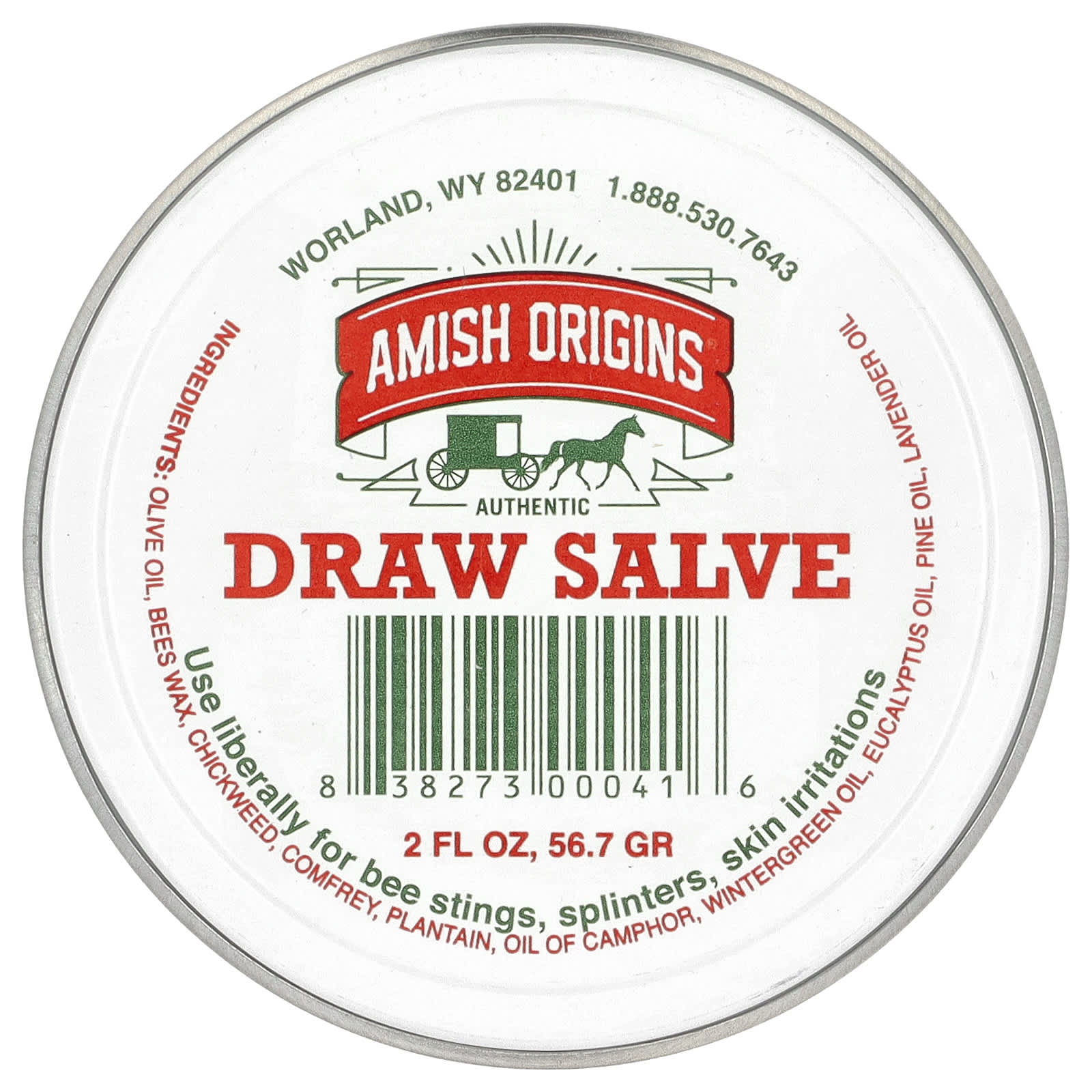 Мазь для вытягивания Amish Origins, 2 fl oz (56.7 г)