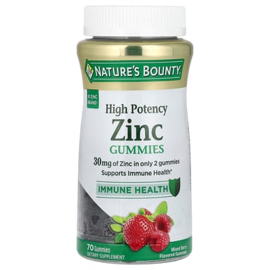 Цинк Nature's Bounty Gummies High Potency, вкус Mixed Berry, 15 мг на пастилку, 70 жевательных пастилок