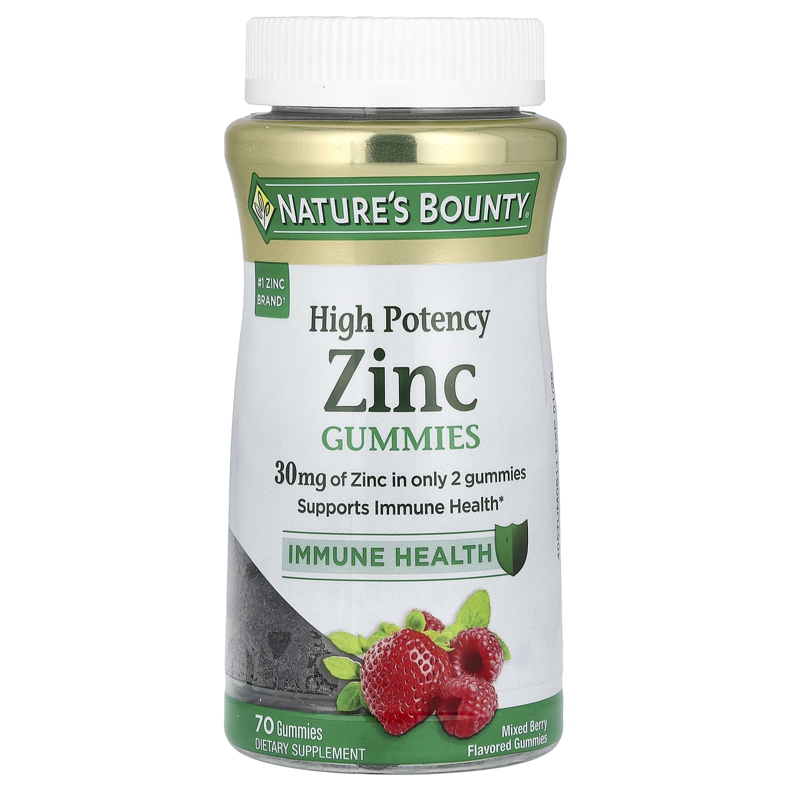 Цинк Nature's Bounty Gummies High Potency, вкус Mixed Berry, 15 мг на пастилку, 70 жевательных пастилок