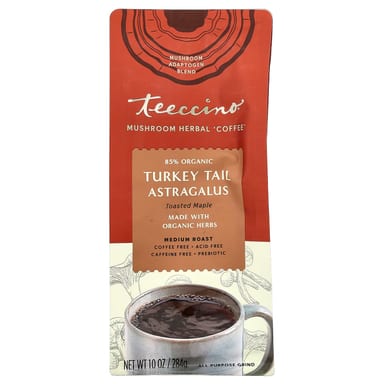 Трутовик разноцветный Teeccino Mushroom Herbal Coffee Astragalus Toasted Maple Medium Roast, без кофеина, 284 г