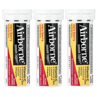 Добавка AirBorne Immune Support, вкус Very Berry, 3 тубы, таблетки