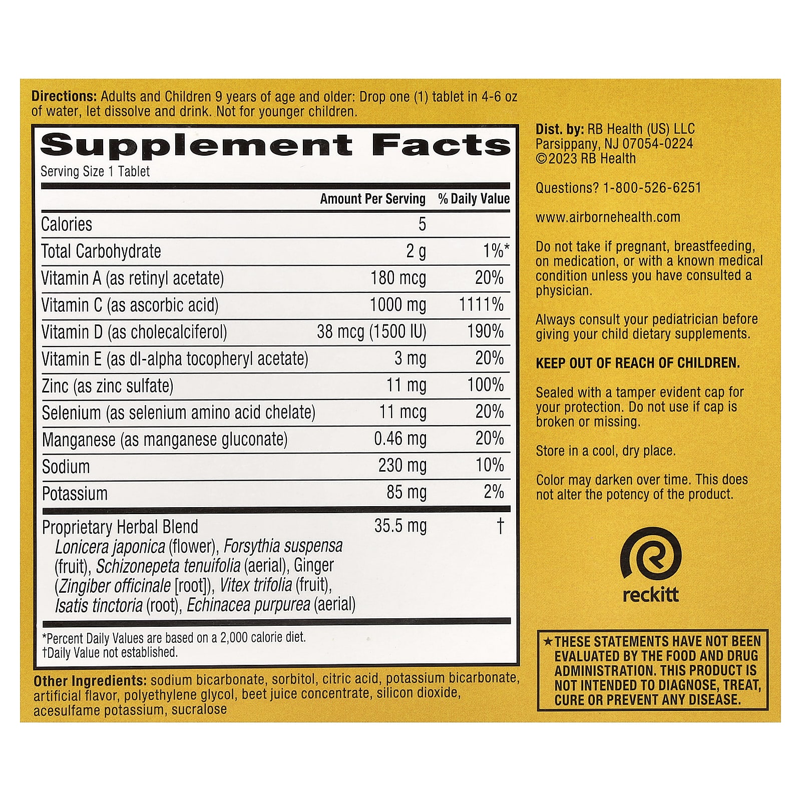 Добавка AirBorne Immune Support, вкус Very Berry, 3 тубы, таблетки — фото 3