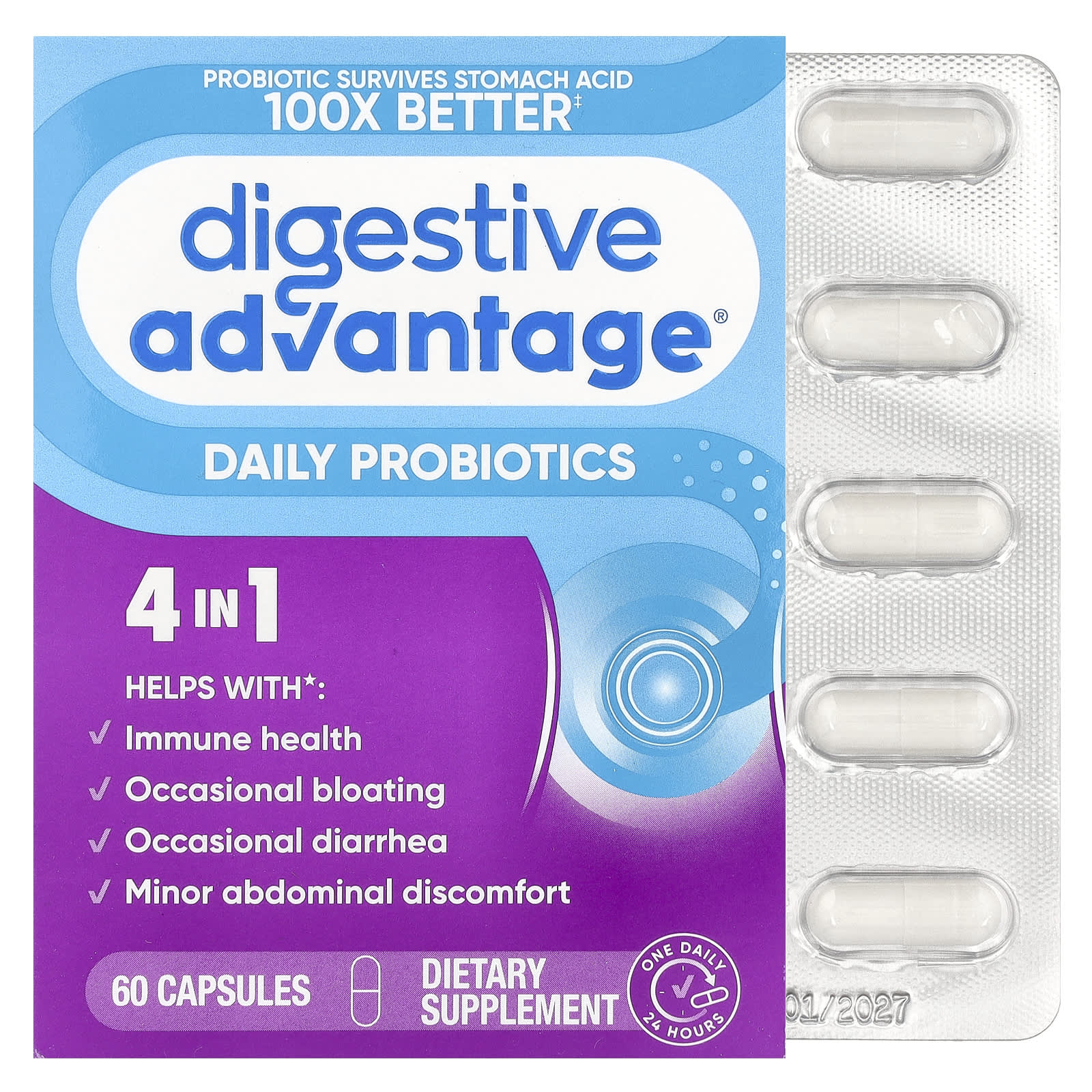 Пробиотик Schiff Digestive Advantage® Daily, 60 капсул