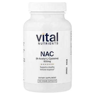 NAC Vital Nutrients, 600 мг, 100 растительных капсул