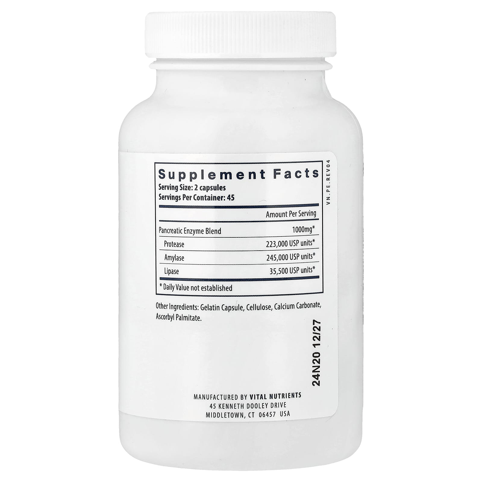 Ферменты Vital Nutrients Pancreatic, 90 капсул — фото 3