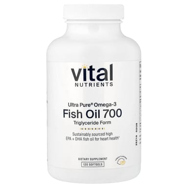 Рыбий жир Vital Nutrients Ultra Pure® Omega-3 700, вкус «лимон», 120 мягких капсул