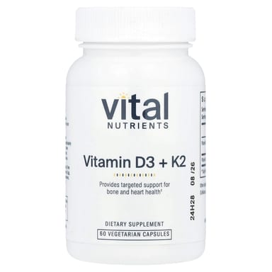 Витамин D3 Vital Nutrients K2, 60 растительных капсул