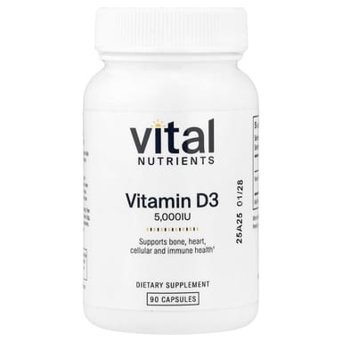 Витамин D3 Vital Nutrients, 125 мкг (5000 МЕ), 90 капсул