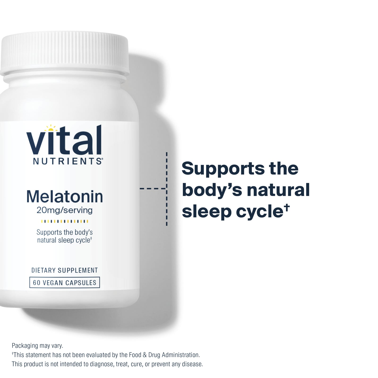 Мелатонин Vital Nutrients, 20 мг, 60 растительных капсул
