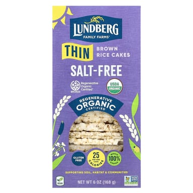 Рис Lundberg Organic Thin Brown Cakes Salt-Free, 168 г