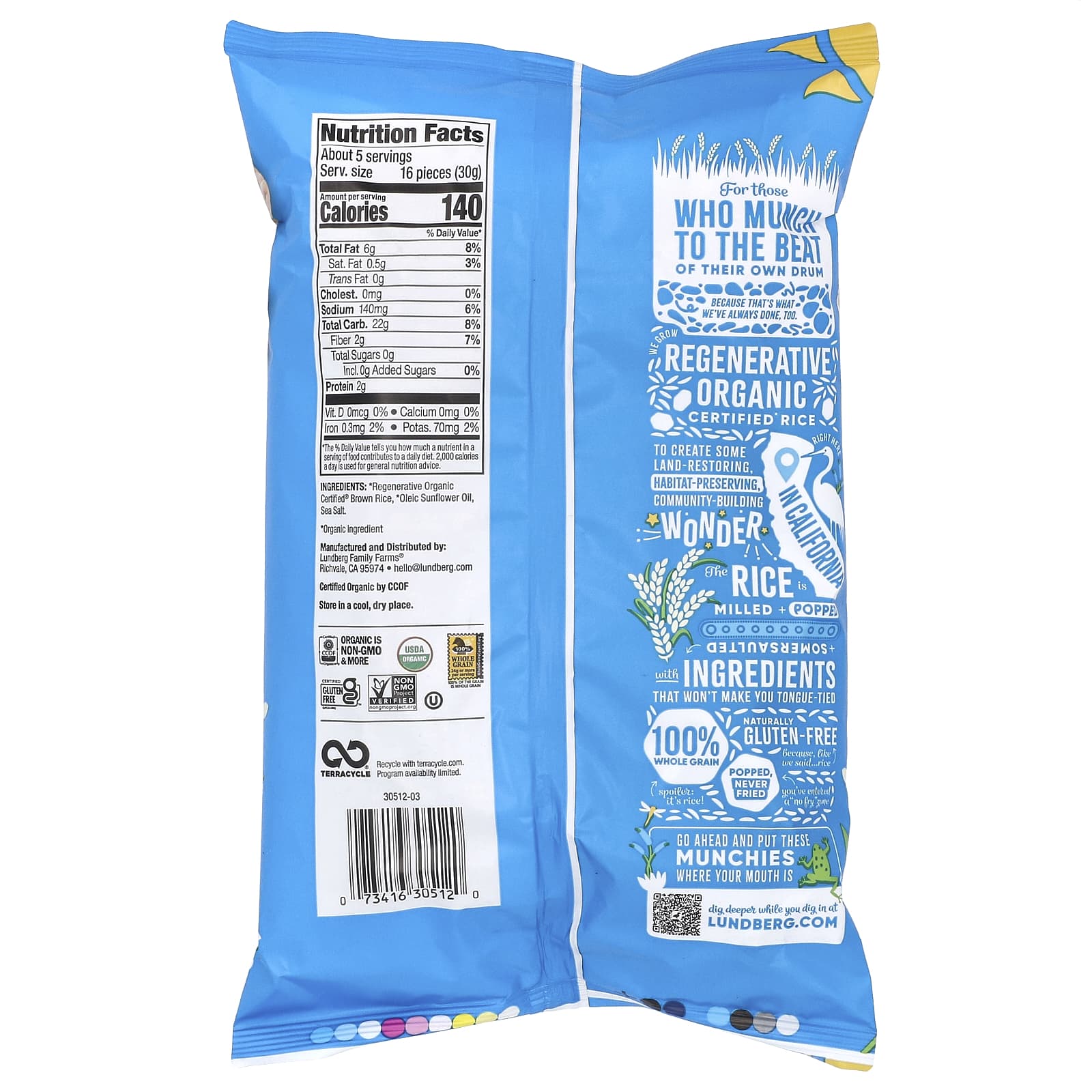 Морская соль Lundberg Organic Rice Cake Minis, 142 г — фото 2