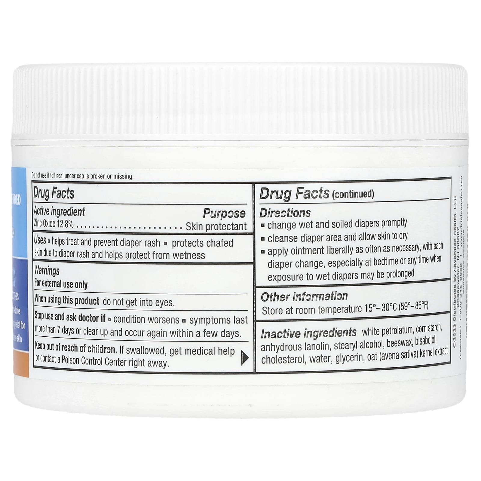 Цинк Triple Paste Oxide Medicated Diaper Rash Ointment, 227 г — фото 2