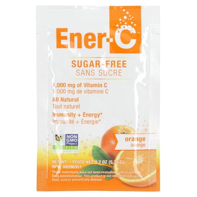 Мультивитамины Ener-C Bubbly Drink Mix Orange, без сахара, оттенок 30 Packets, 1000 мг, 5.35 г, смесь для напитка
