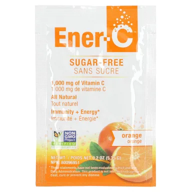 Фото товара: Мультивитамины Ener-C Bubbly Drink Mix Orange, без сахара, 30 саше, 1000 мг, 5.35 г, смесь для напитка