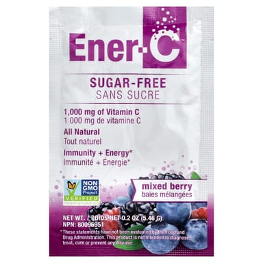 Мультивитамины Ener-C Bubbly Drink Mix Mixed Berry, оттенок 30 Packets, 5.46 г, смесь для напитка