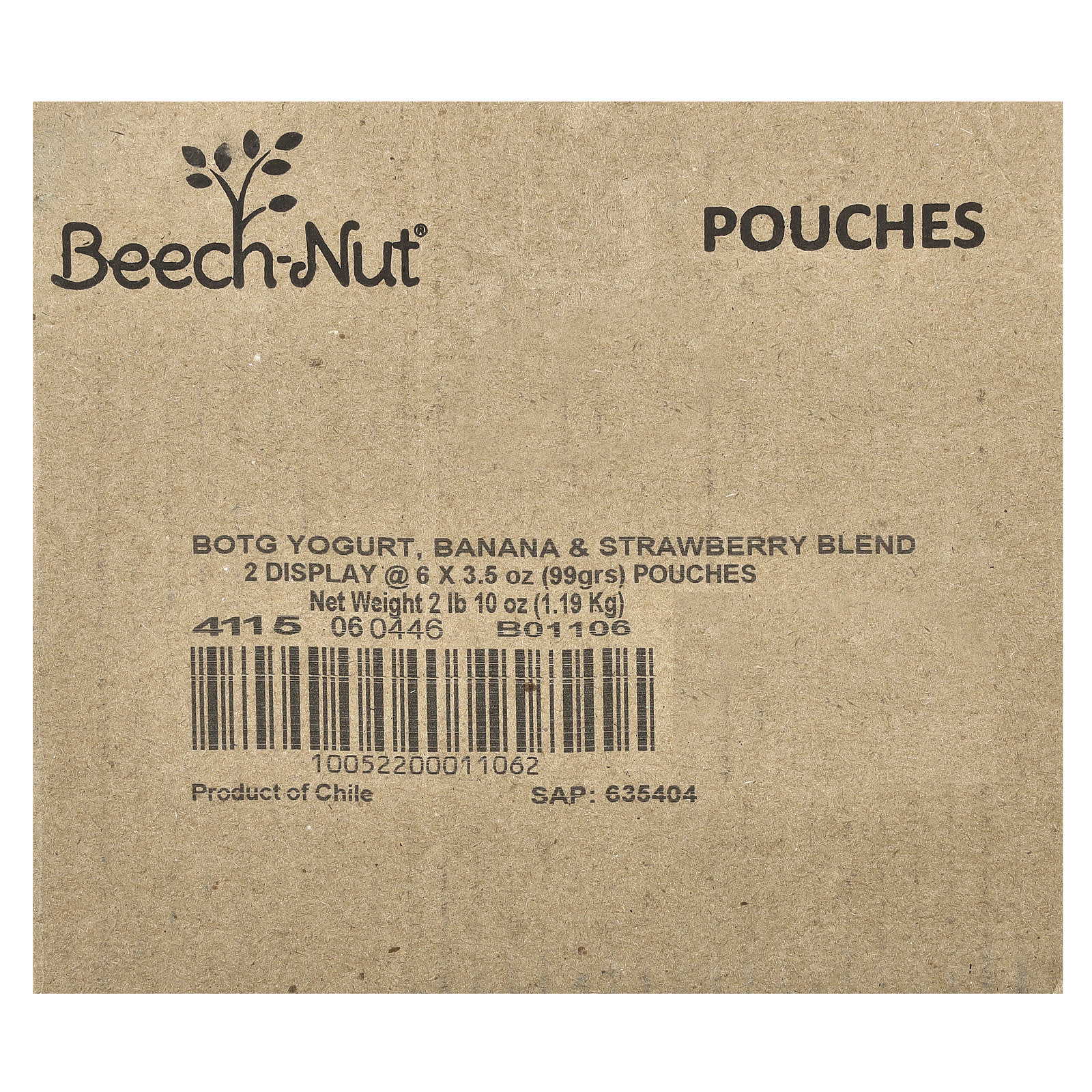Завтрак Beech-Nut, 12 пакетов, йогурт, банан и клубника, 99 г каждый — фото 3