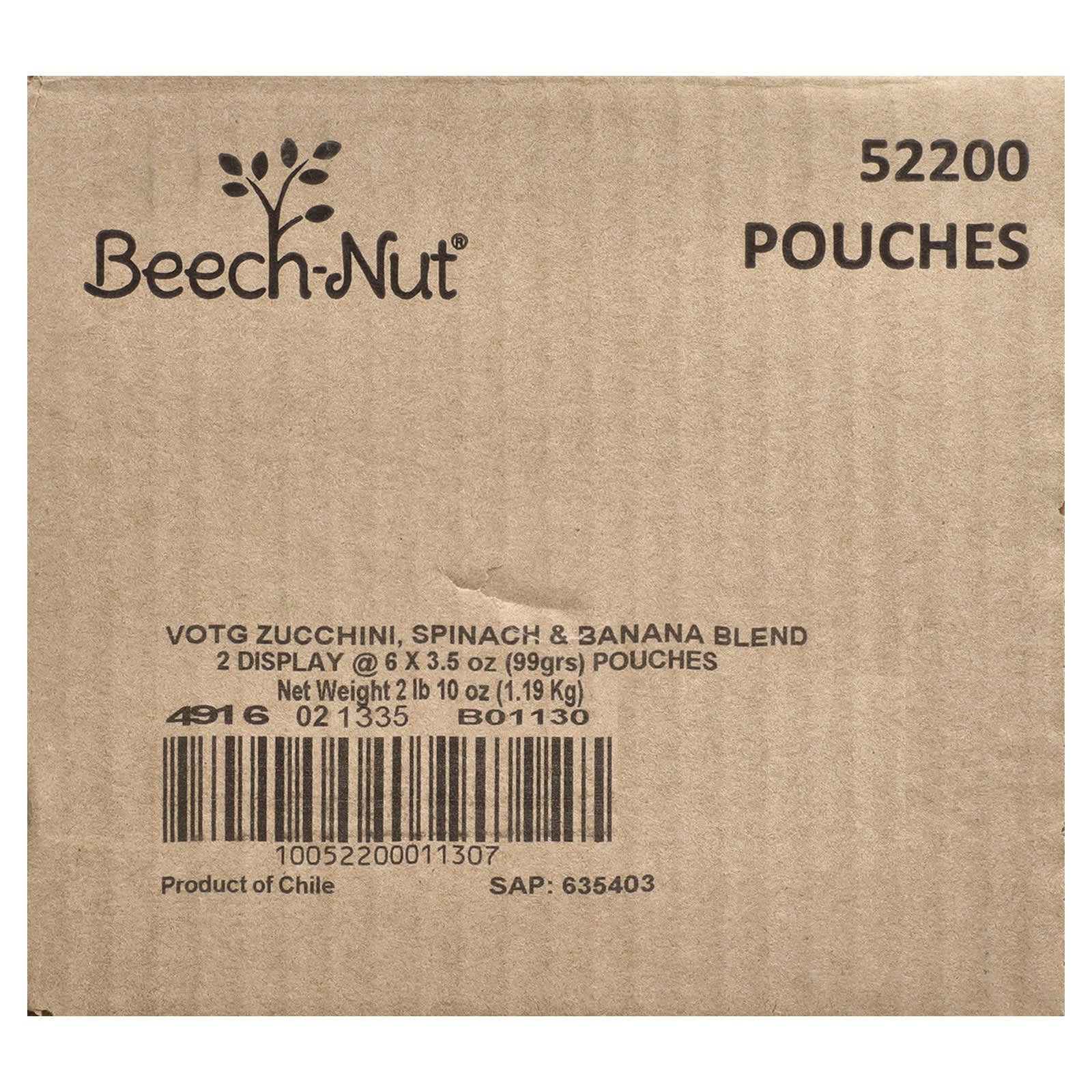 Овощи Beech-Nut, 6+ месяцев, Цукини, Шпинат и Банан, 12 пакетиков по 99 г — фото 4
