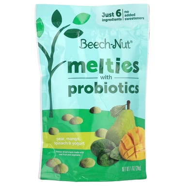 Пробиотик Beech-Nut Melties with 8+ Months Pear Spinach & Yogurt, вкус Mango, 28 г