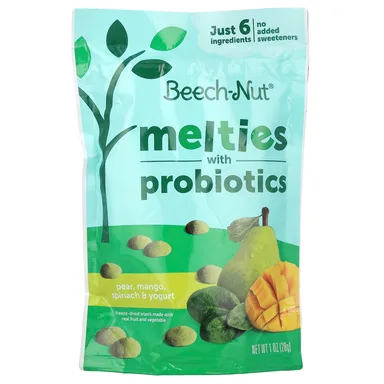 Фото товара: Пробиотик Beech-Nut Melties with 8+ Months Pear Spinach & Yogurt, вкус «манго», 28 г