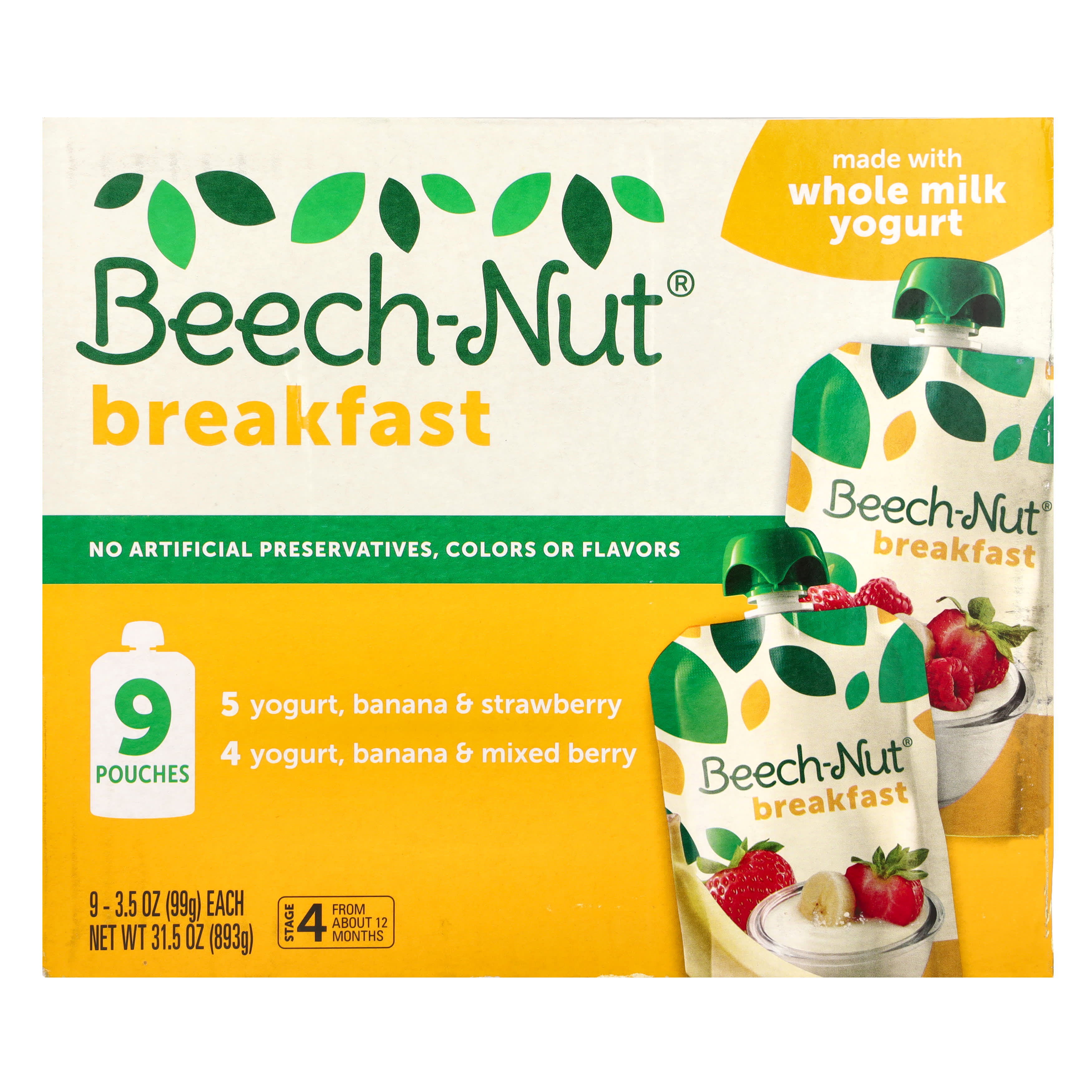 Завтрак Beech-Nut, 12+ месяцев, набор из 9 пакетиков по 99 г — фото 3