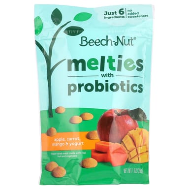 Пробиотик Beech-Nut Melties with 8+ Months Apple Mango & Yogurt, оттенок Carrot, 28 г