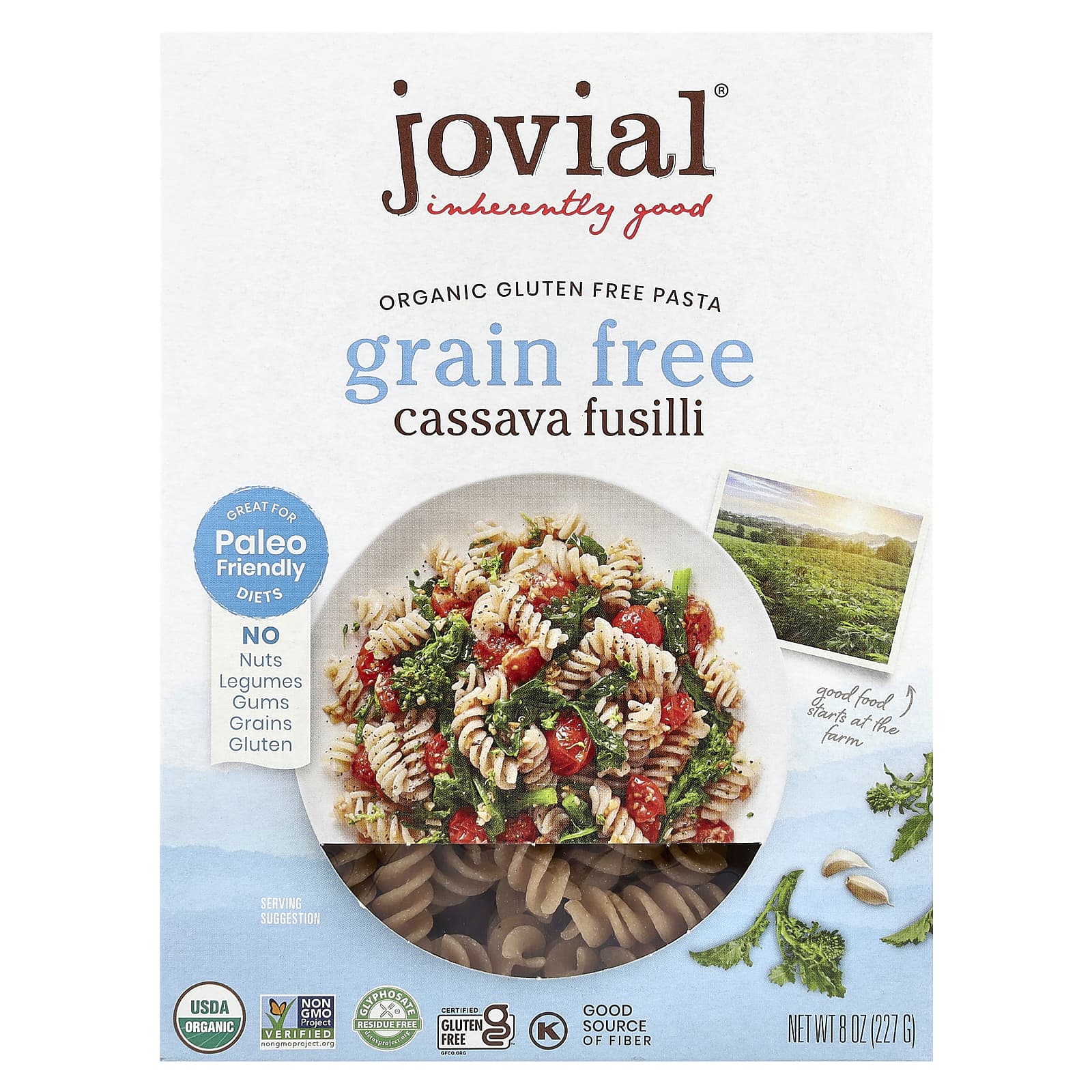 Паста Jovial Organic Cassava Fusilli, 227 г