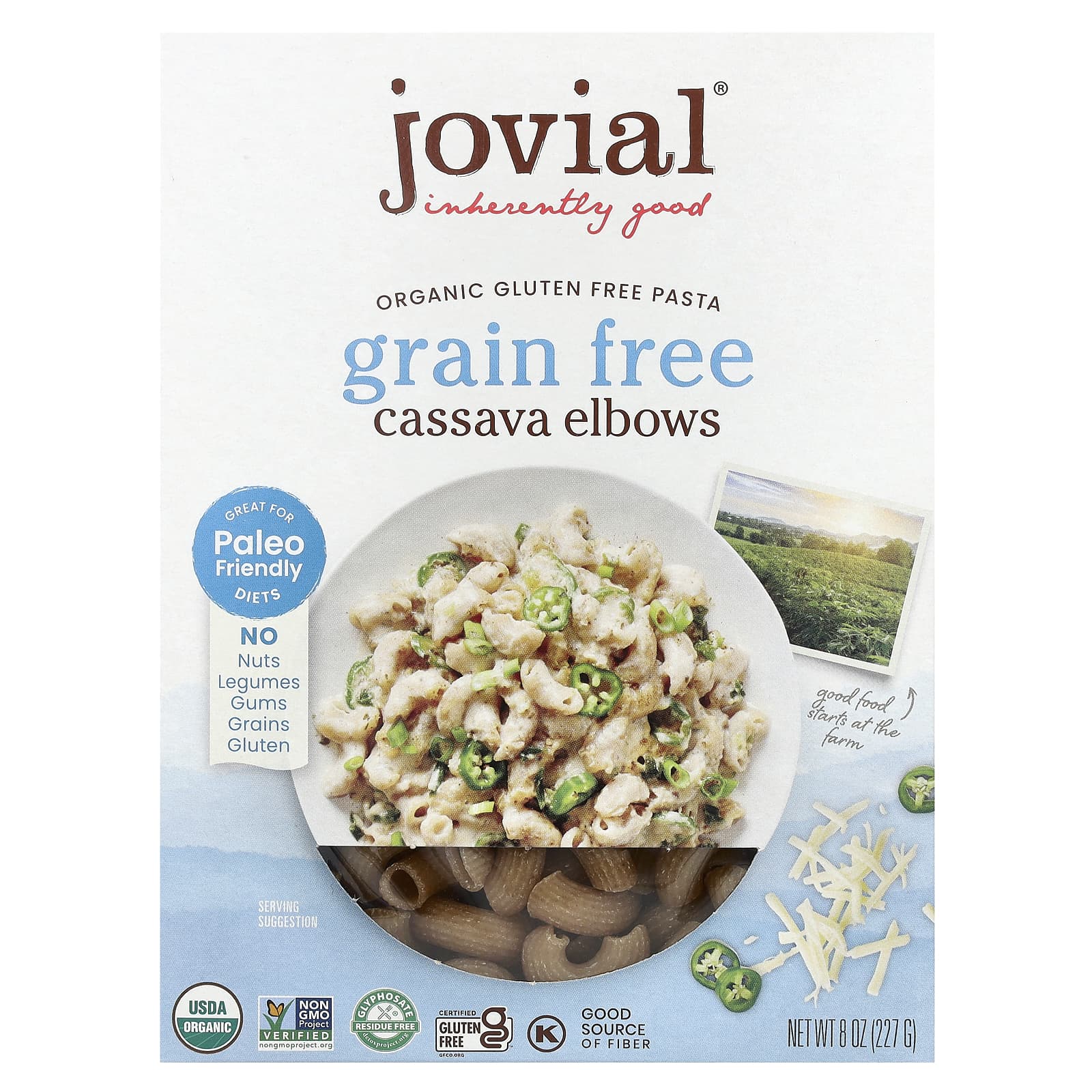 Паста Jovial Organic Cassava Elbows, 227 г