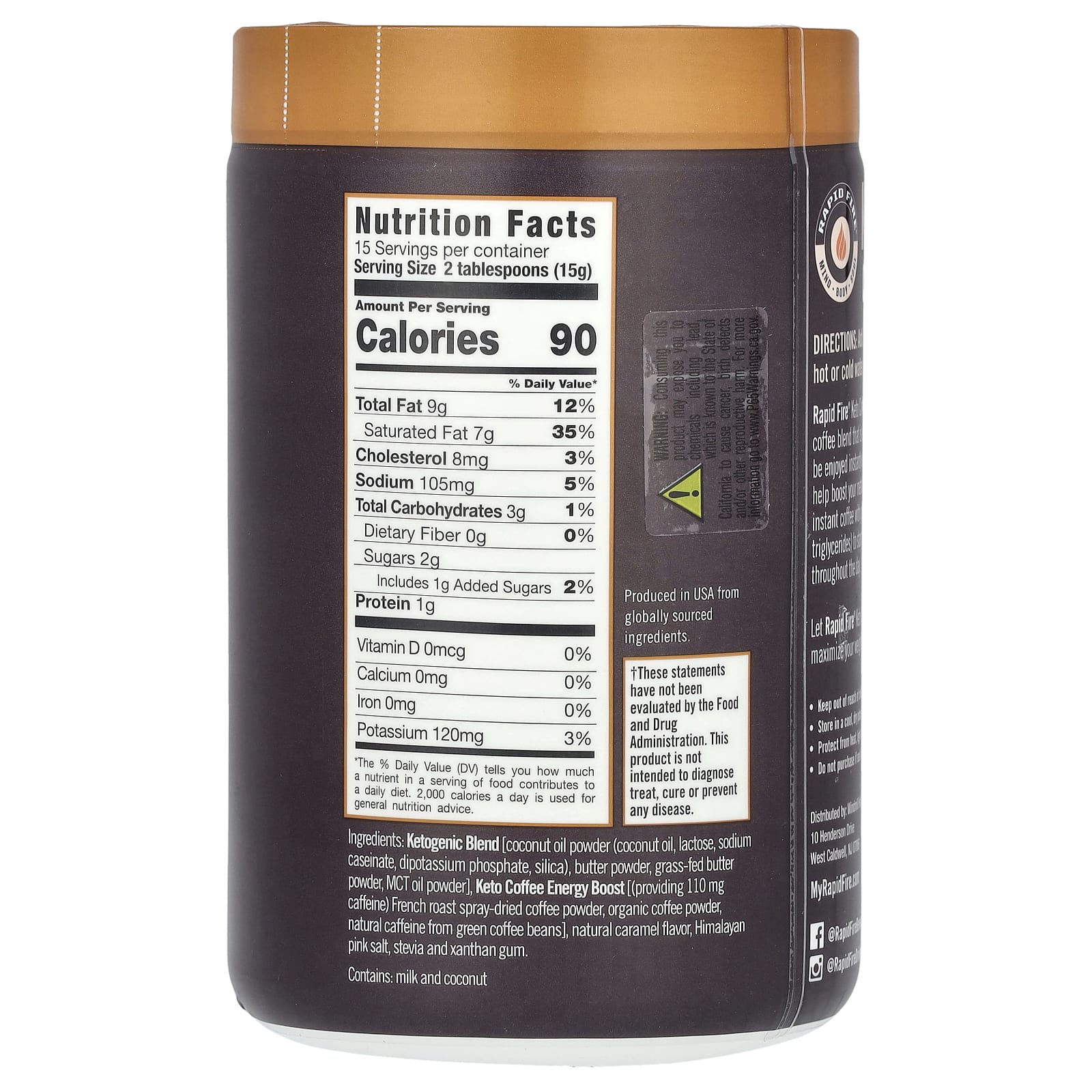 Кофе RAPIDFIRE Keto Caramel Macchiato Medium Roast, оттенок Instant, 225 г — фото 2