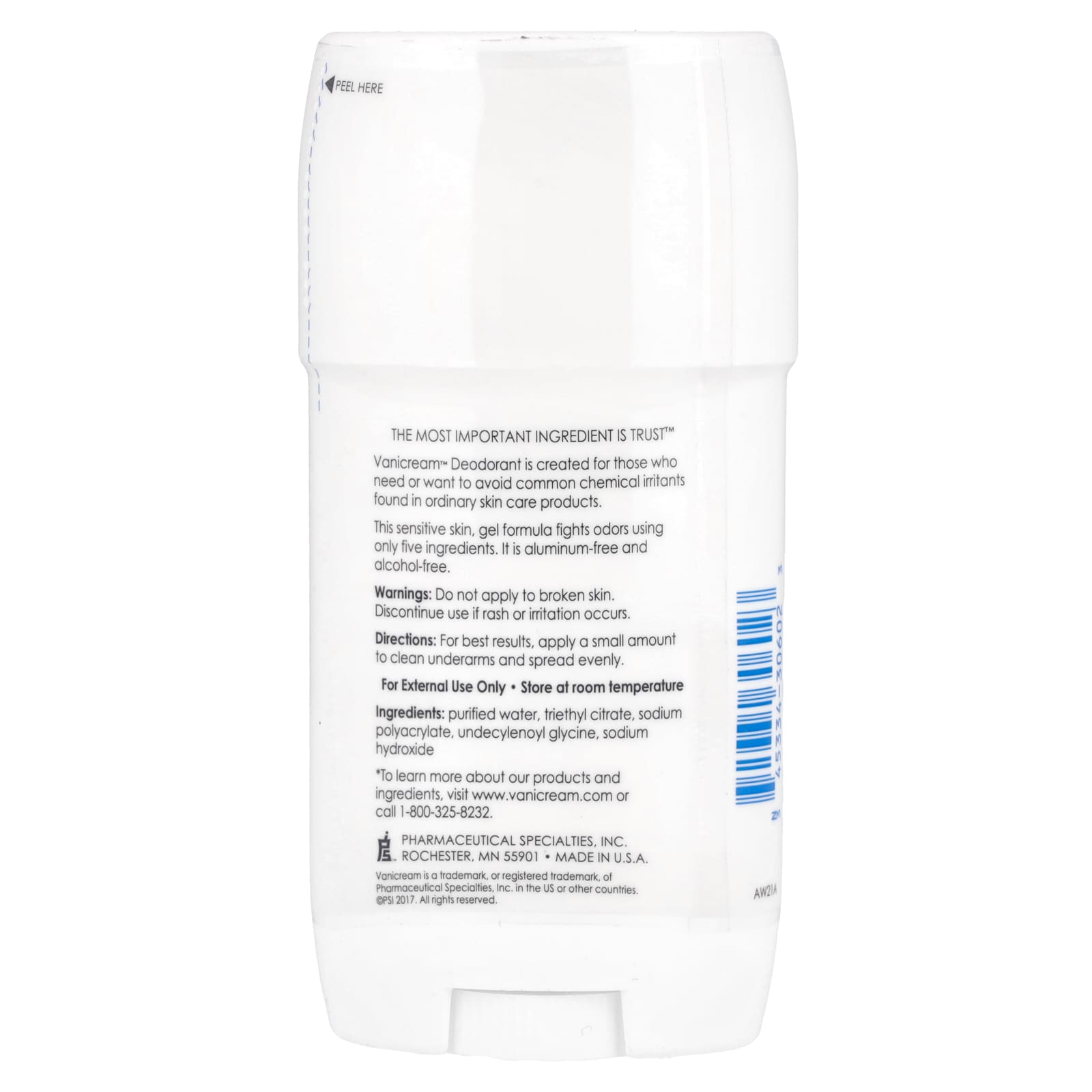 Дезодорант Vanicream For Sensitive Skin Aluminum-Free, 57 г — фото 2
