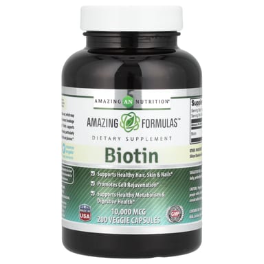 Биотин Amazing Nutrition, 10000 мкг, 200 растительных капсул