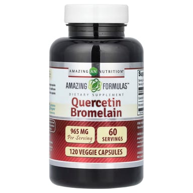 Бромелайн Amazing Nutrition Quercetin, 120 растительных капсул